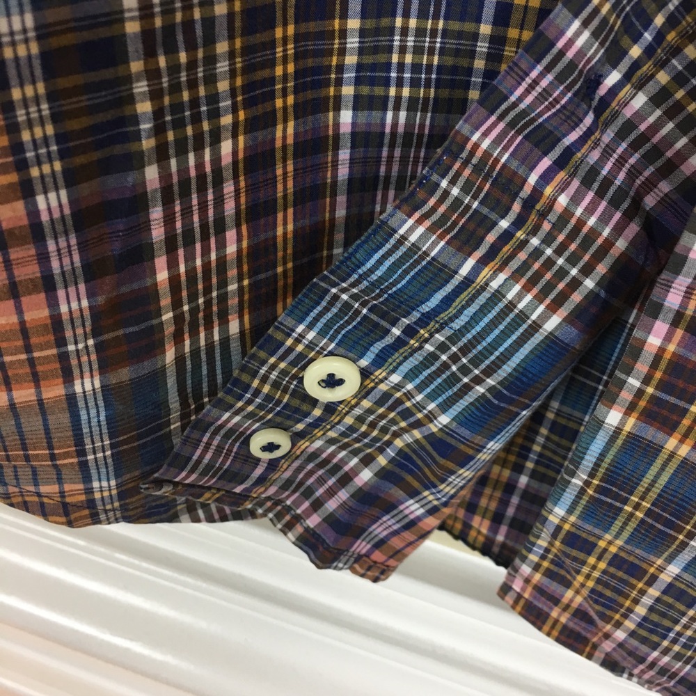 Peter Millar Button Front Cotton Checks Shirt S - image 7